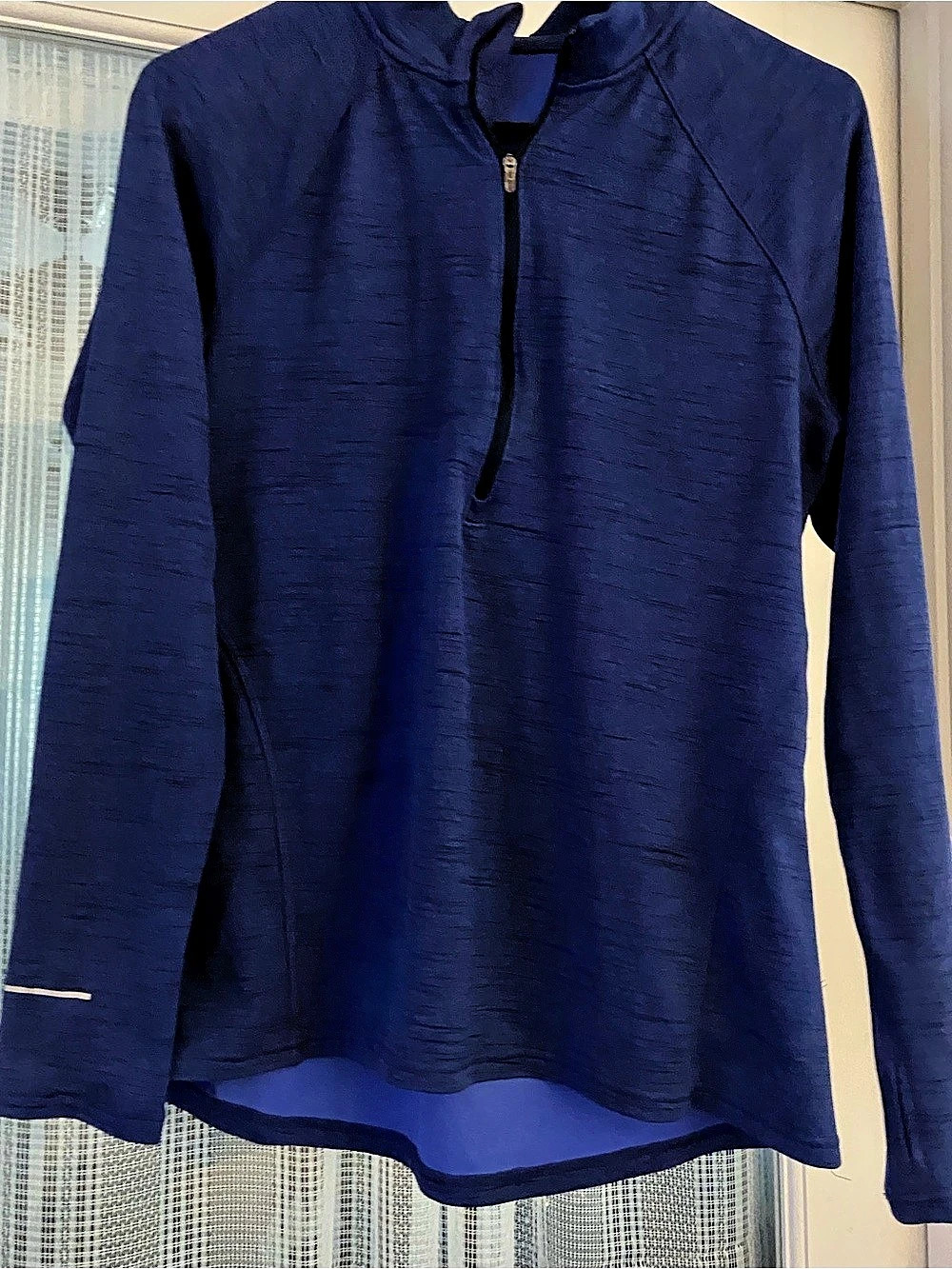 Champion Blue Long Sleeve Half-Zip Athletic Top